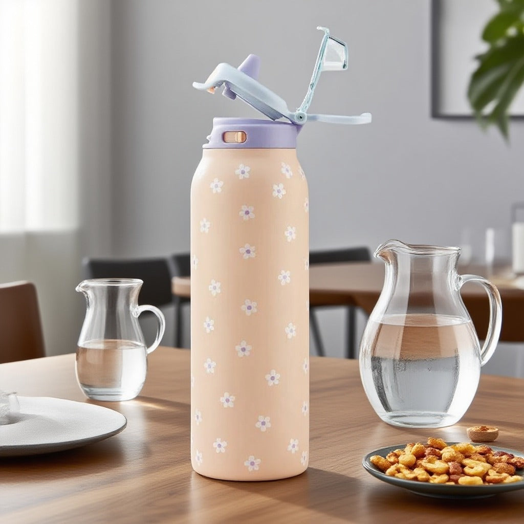 Floral Flip-Top Bottle