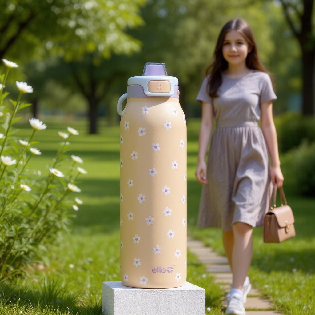 Floral Flip-Top Bottle