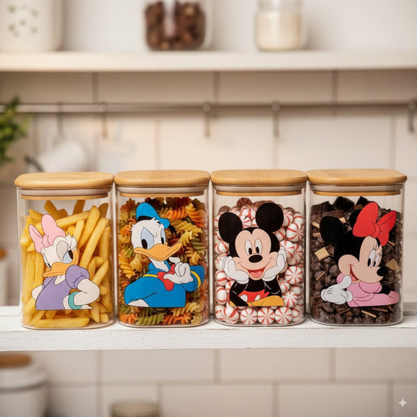 Disney Glass Storage Jars with Lids