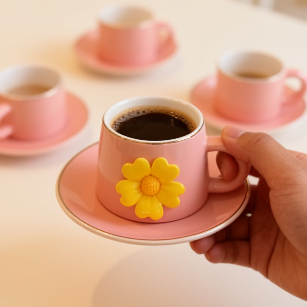 Floral Cup With Saucer