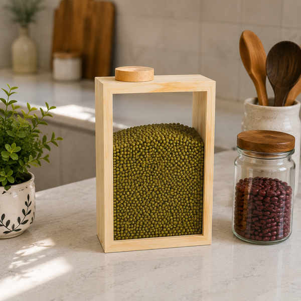 Wooden Glass Pantry Box