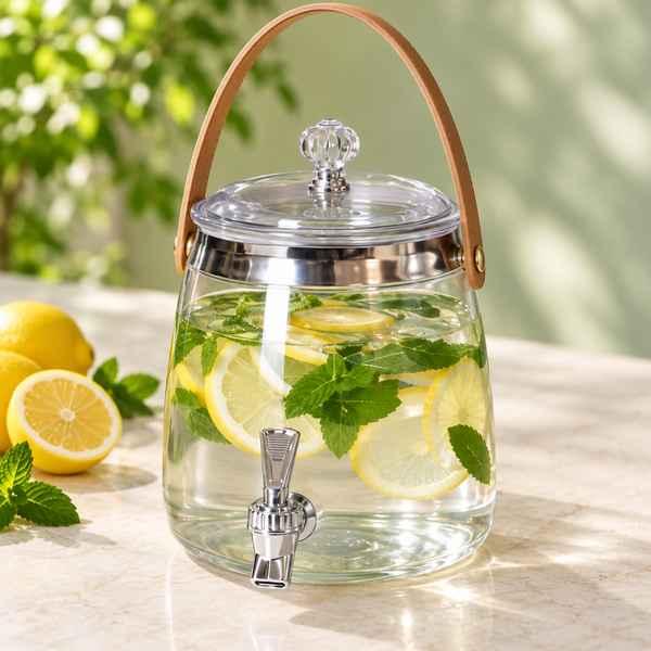 Sip & Serve Beverage Dispenser with lemon and mint water