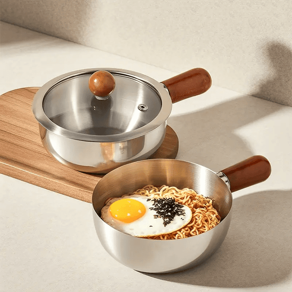Mini Steel Pot with Wooden Handle