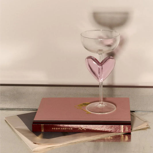 Pink Heart Coupe Glass