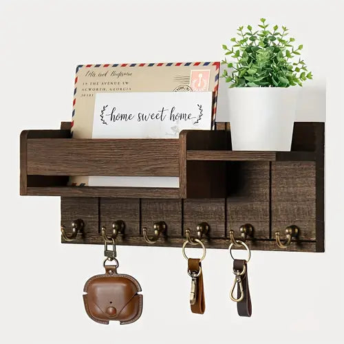 Wooden Wall-Mounted Key Holder