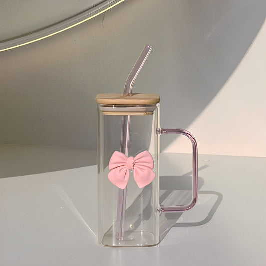 Cute Bow Glass Cup