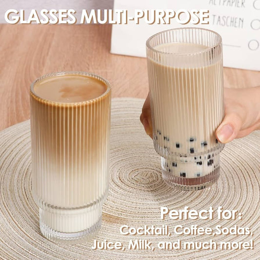 Ribbed Drinking Glass