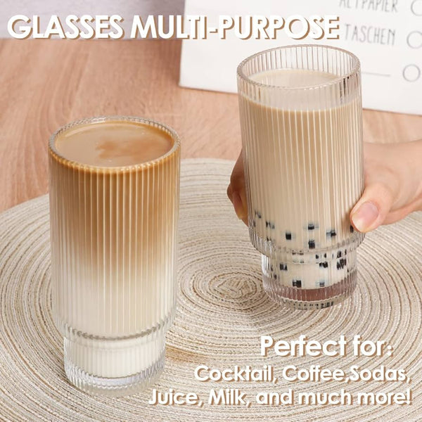 Ribbed Drinking Glass