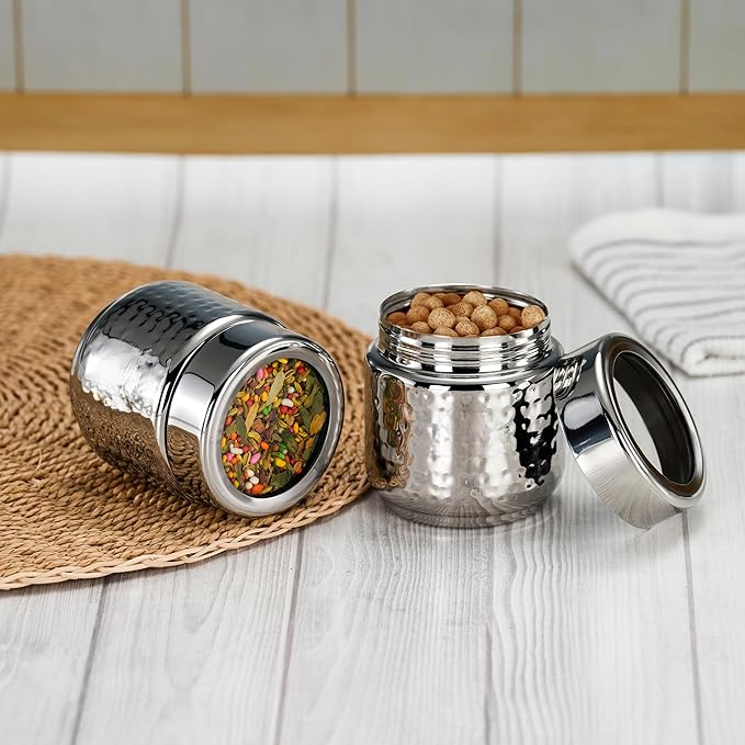 Steel Airtight Storage Jars (300 ml)