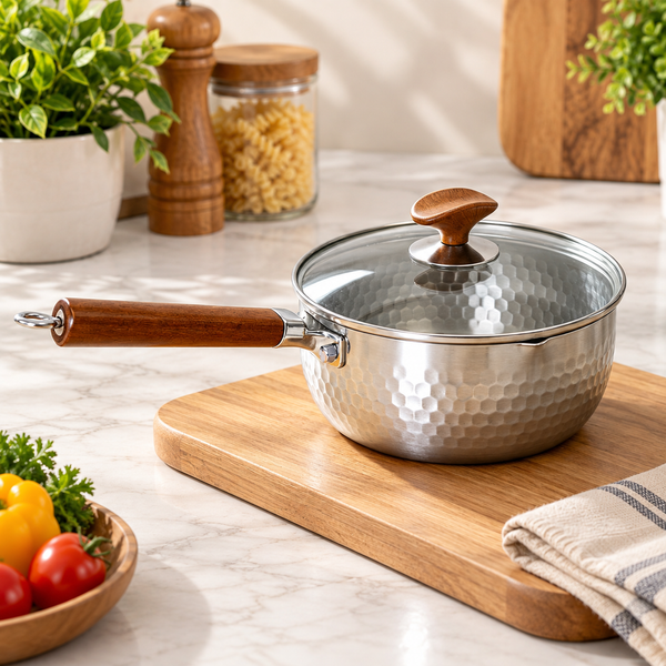Wooden Handle Steel Cooking Pot