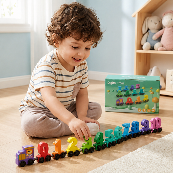 Wooden Magnetic Number Train Toy