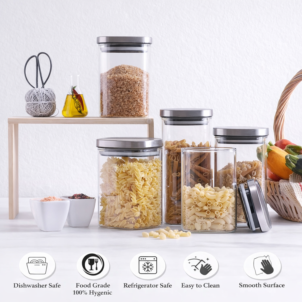 Airtight Glass Storage Jar Set