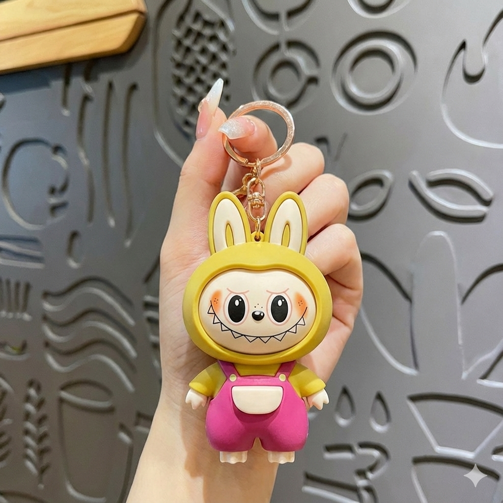 4-in-1 Face-Changing Labubu Keychain