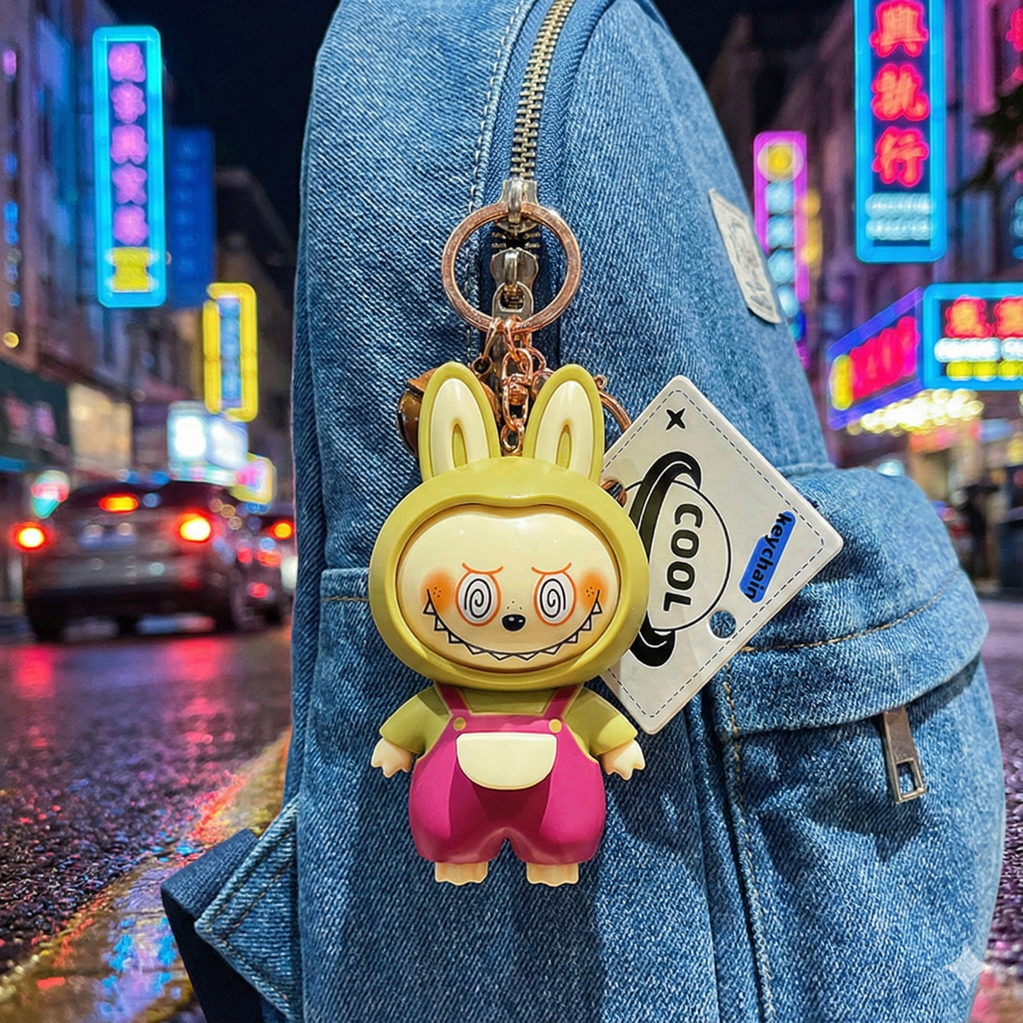 4-in-1 Face-Changing Labubu Keychain