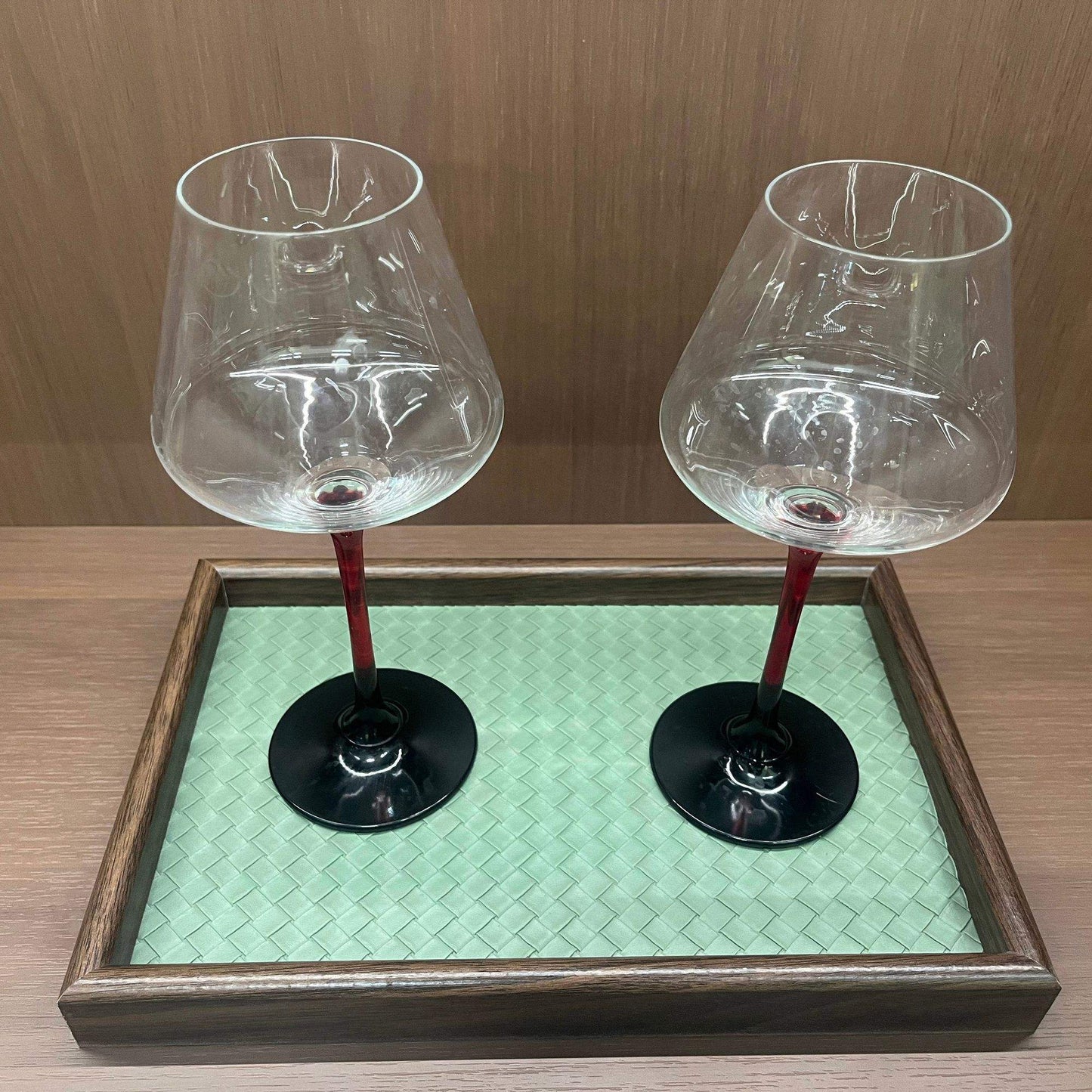 Woven Base Wooden Tray