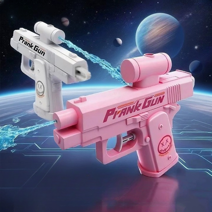 Pistolet à Eau Blague Double-Face – Canular à Double Pulvérisation Avant/Arrière – Idéal Pour Jeux Entre Amis (Blanc, Bleu, Rose)