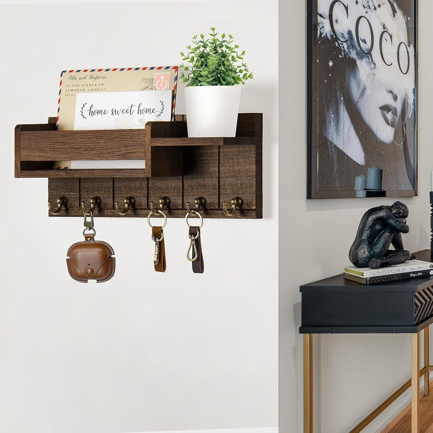 Wooden Wall-Mounted Key Holder