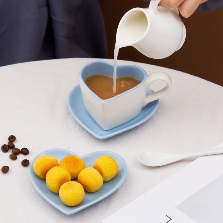 Heart Shape Cup With Saucer