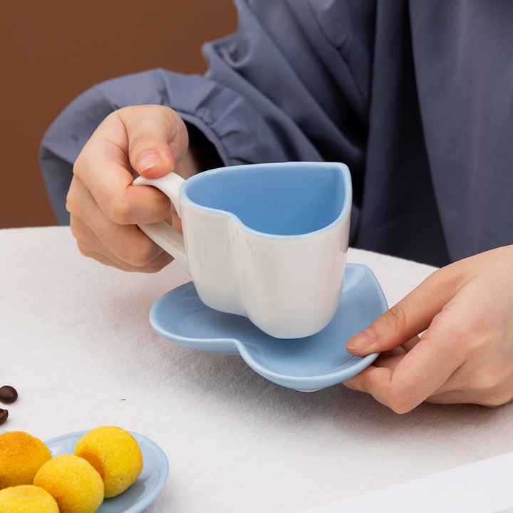 Heart Shape Cup With Saucer