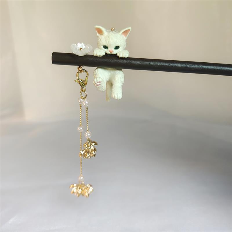 Cat with tassels Hair Stick