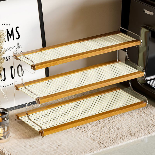 Bamboo Cup Organizer Rack