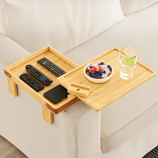 Sofa Arm Table with Storage Box