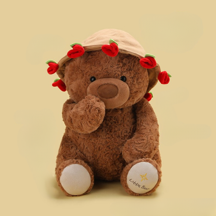 Bear Plush Toy With Red Rose