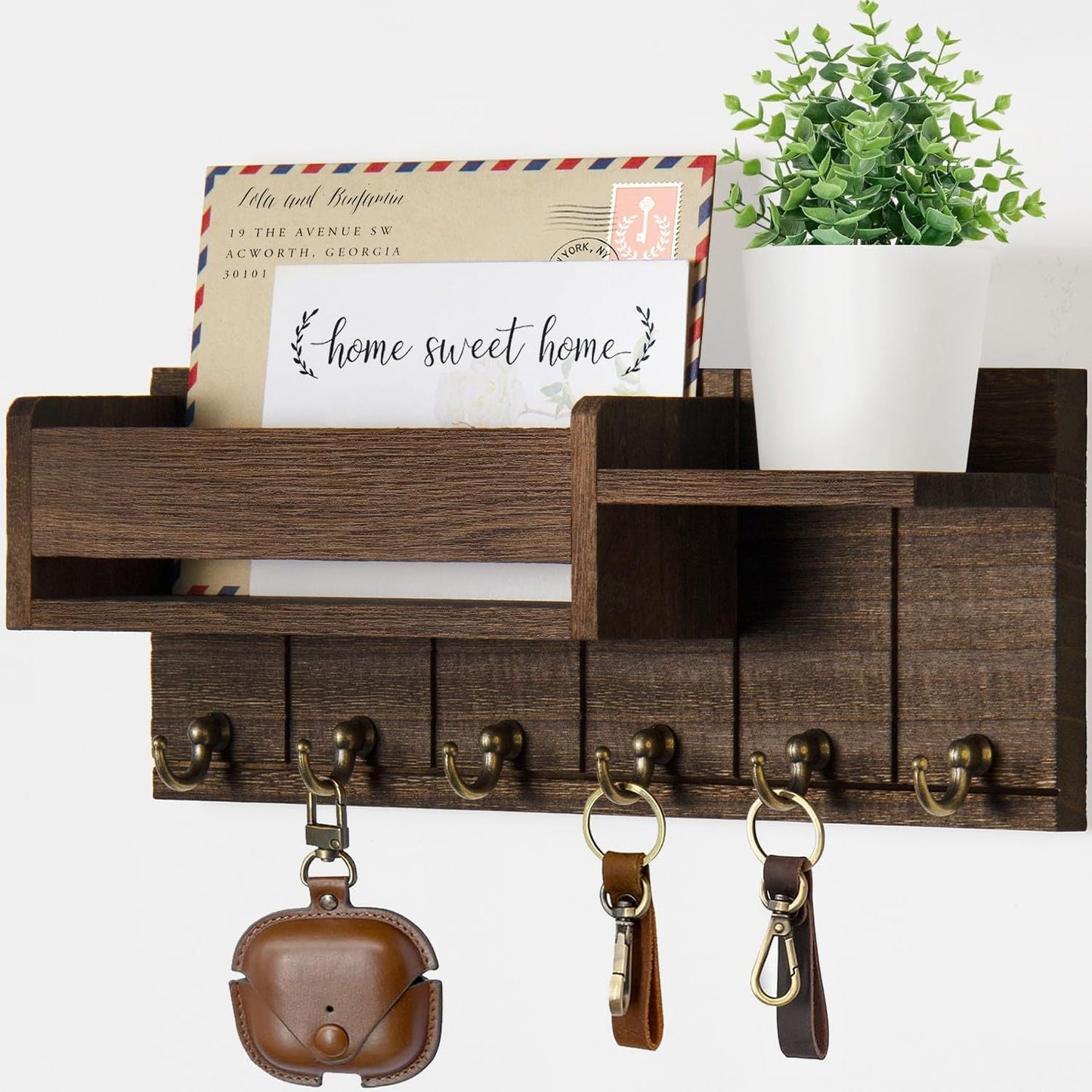 Wooden Wall-Mounted Key Holder