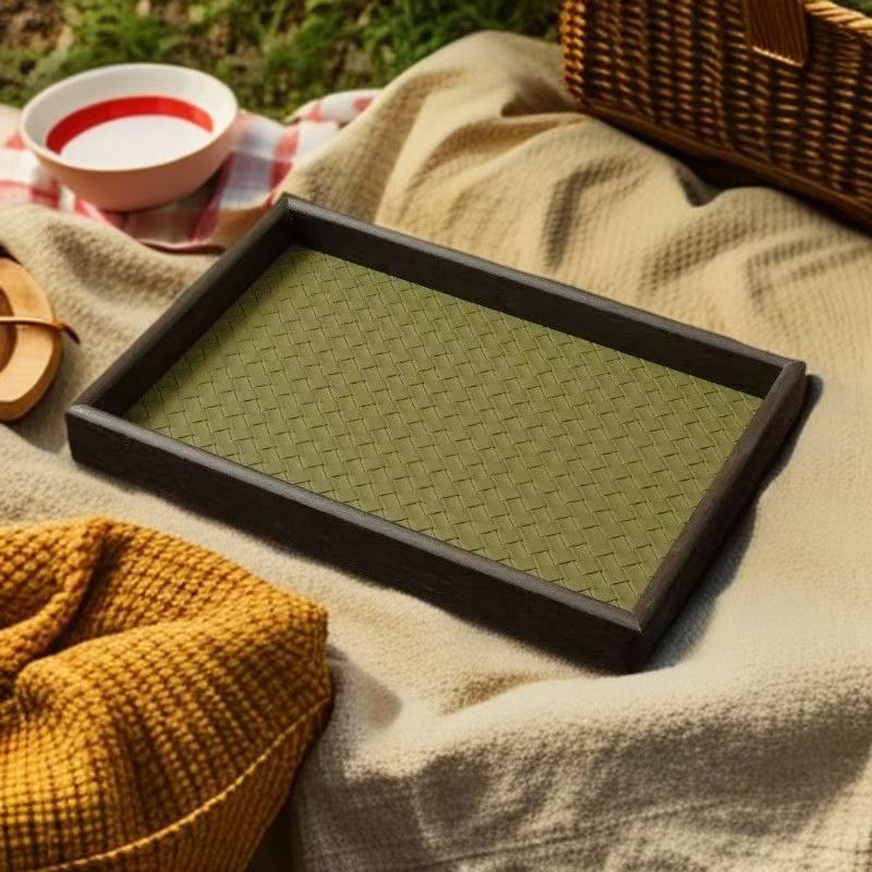 Woven Base Wooden Tray