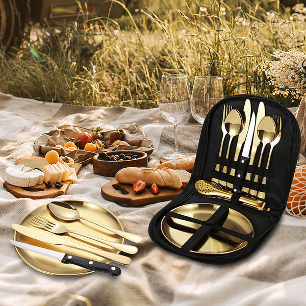 Steel Cutlery Set With Plates