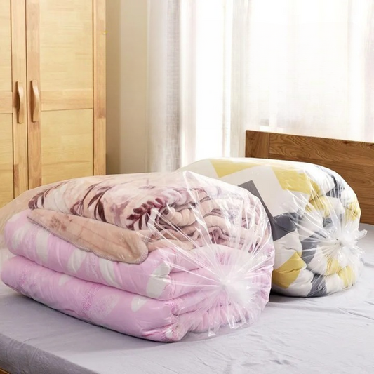 Bed Sheets Storage DrawString Bags & Lazy Fold Ties (Combo)
