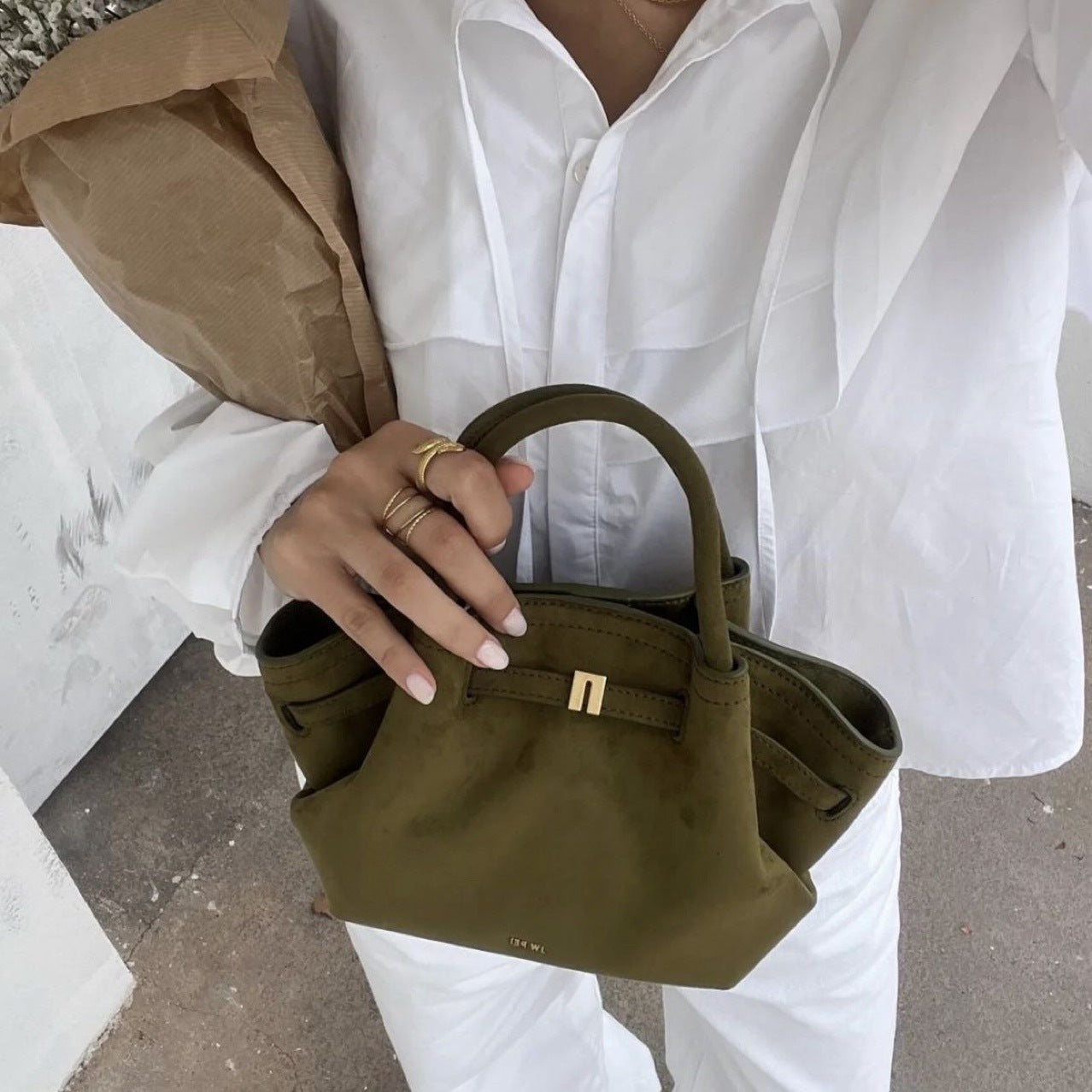 Suede Hand Bag
