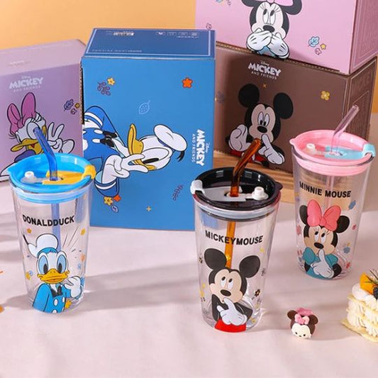 Mickey Mouse & Duck Glass Cup