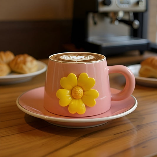 Floral Cup With Saucer