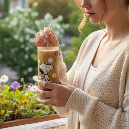 Snoopy Glass With Straw