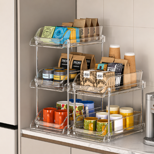 Acrylic Pull-Out Organizer Rack