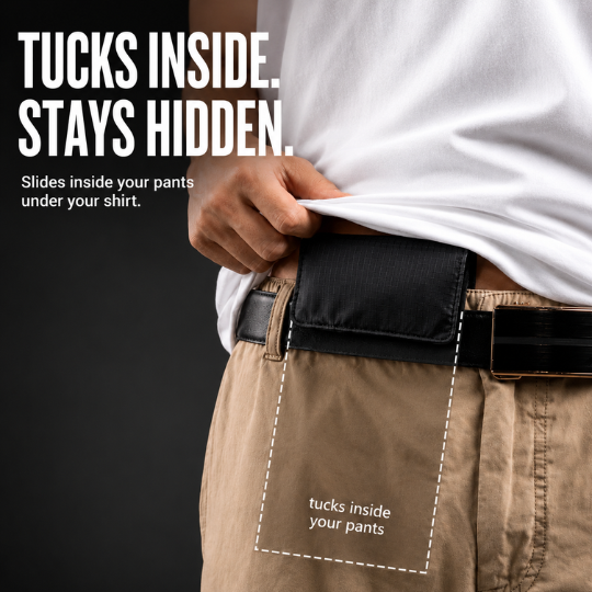Hidden Belt-mounted Travel Wallet