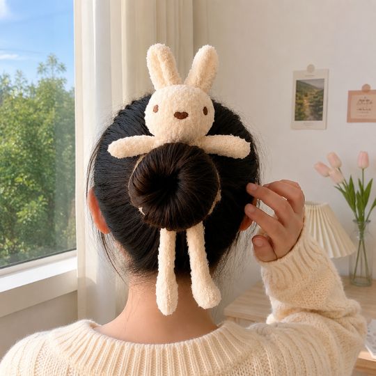 Bear Bunny Furry Plush Hair Clip