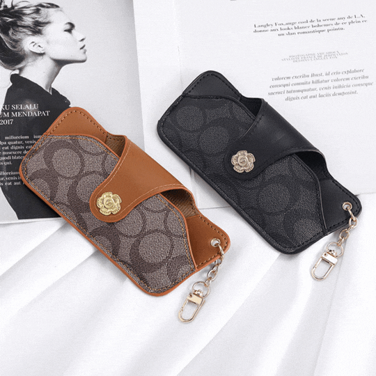 Leather sunglass Holder with Keychain