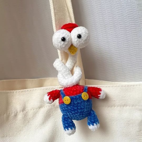 Crochet Mario Chicken Charm