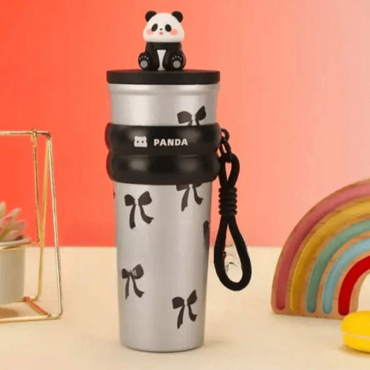 Panda Straw Water Bottle