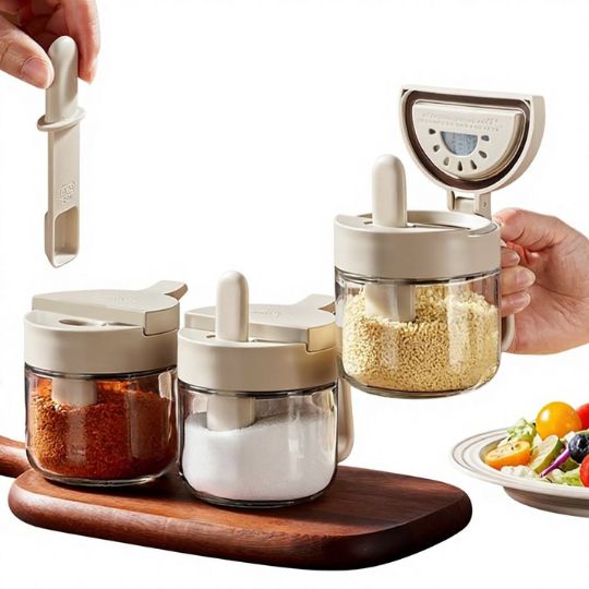 Flip Lid Transparent Spice Jar