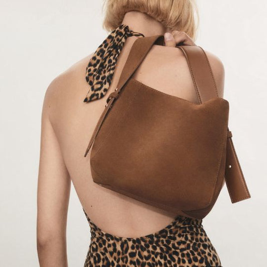 Suede shoulder bag