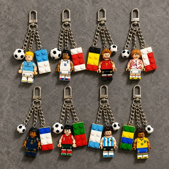 Football Player Brick Keychain