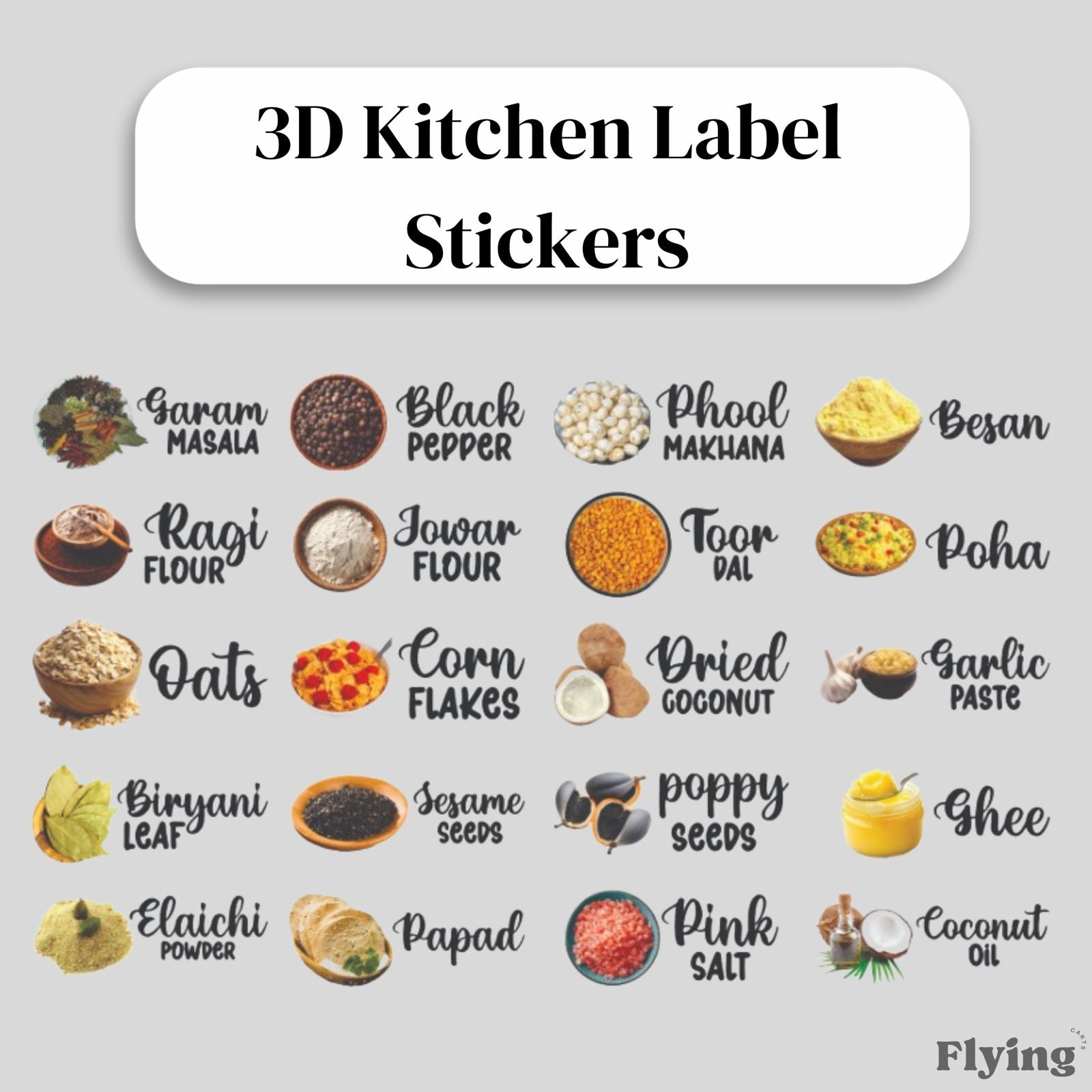 3D Kitchen Label Stickers – Hey Shoppers