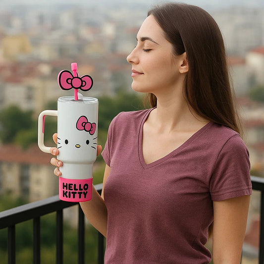 Hello Kitty Tumbler With Bow Straw