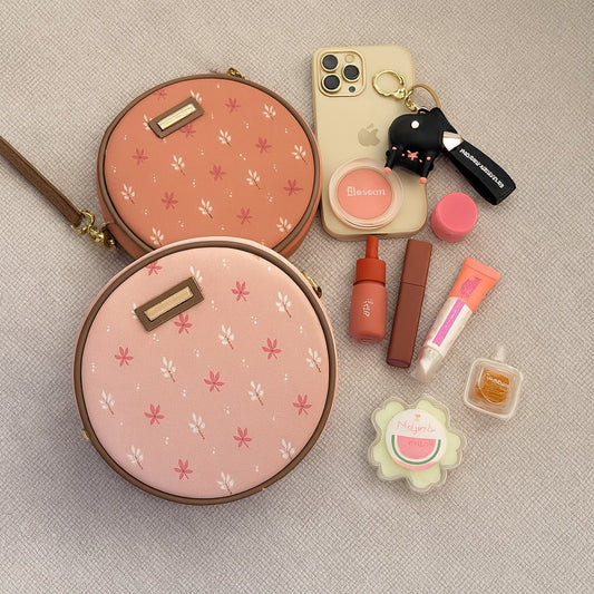 Round Floral Crossbody Bag