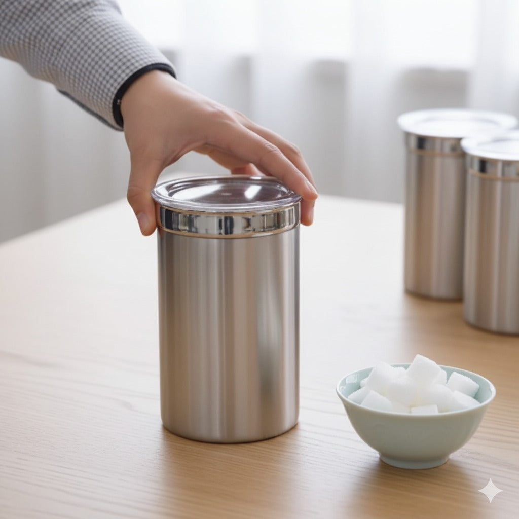 Steel Containers With Transparent Lid (1000 ml)