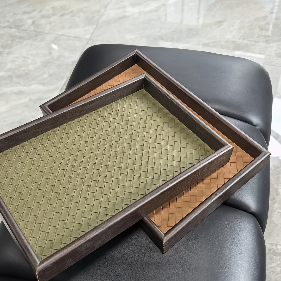 Woven Base Wooden Tray