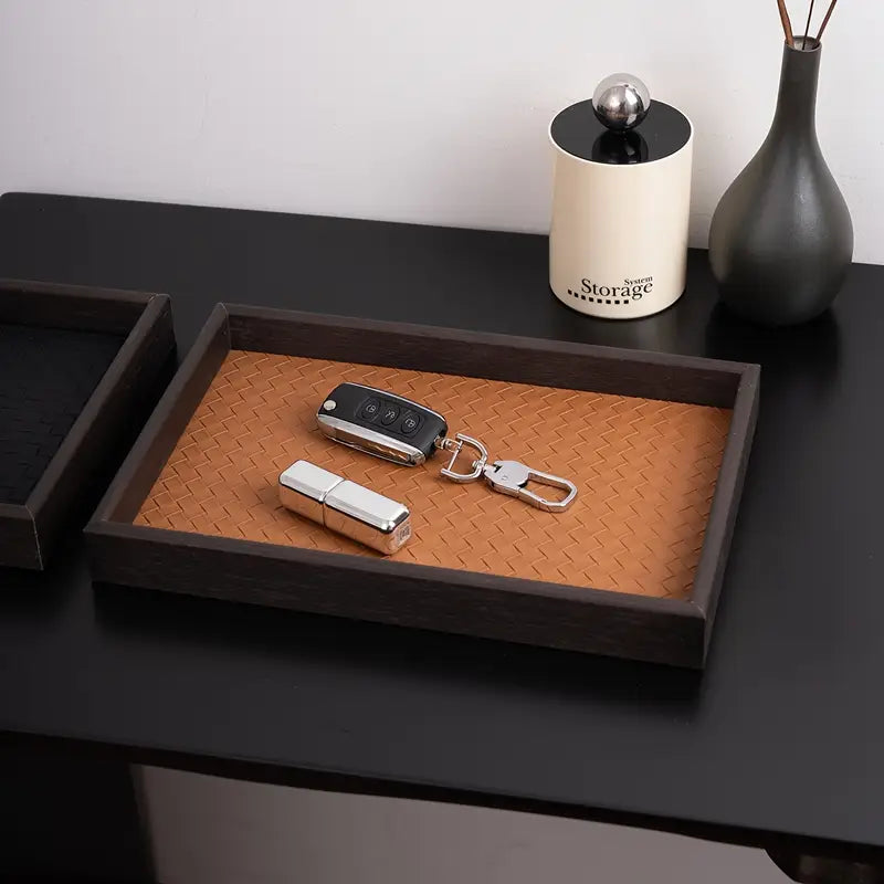 Woven Base Wooden Tray